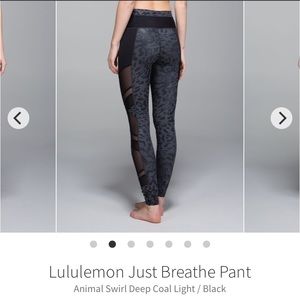 Lululemon Just Breathe Pant Animal Swirl Deep Coal